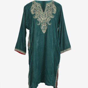 Embroidered Velvet Dress